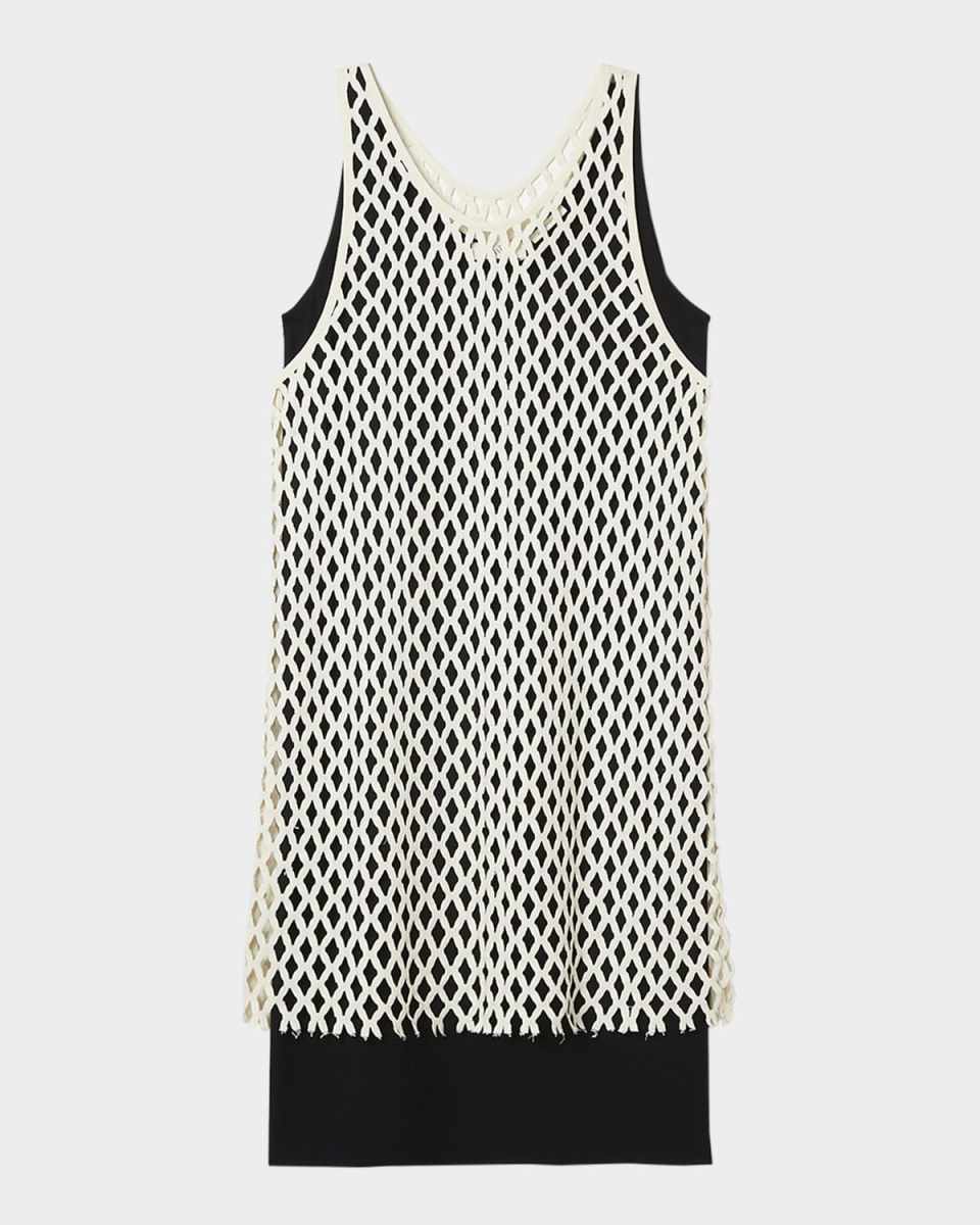 Lace Layered Midi Shift Dress